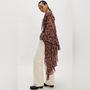 Free People High Low Printed Duster Top NWT $128